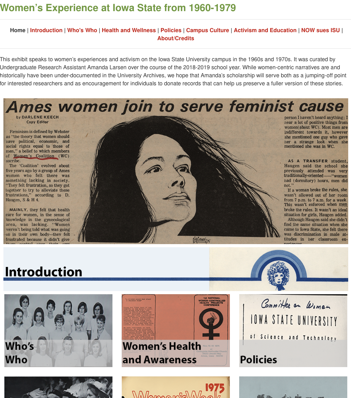 Women's experience at Iowa State from 1960-1979
