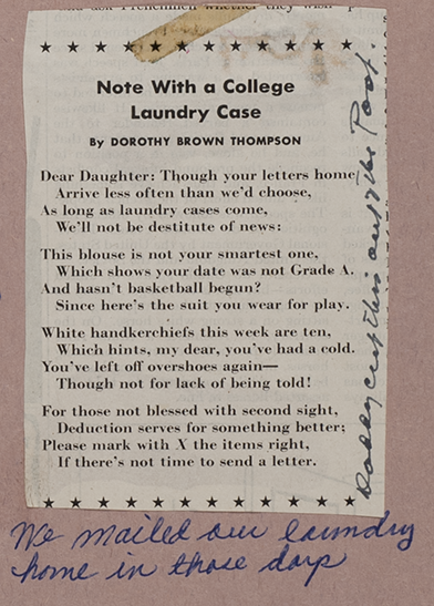 Image of a poem titles "Note with a College Laundry Case"