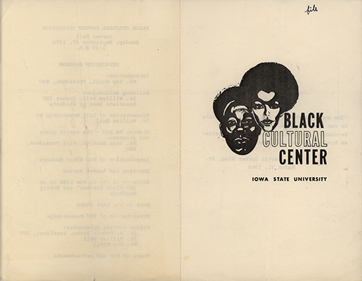 Image of the front of the program from the dedication of the Black Cultural Center